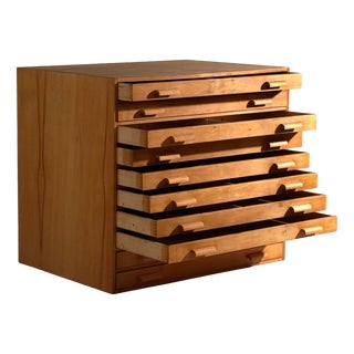 Plan Chest in Beech, Central Europe, 1950 For Sale