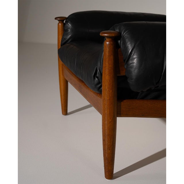 Black Leather Amiral Chair by Eric Merthen, Sweden, 1960 For Sale - Image 12 of 14