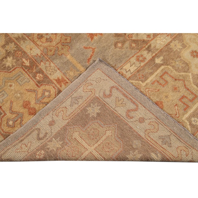 21st Century Turkish Oushak Long Wool Rug For Sale - Image 4 of 13