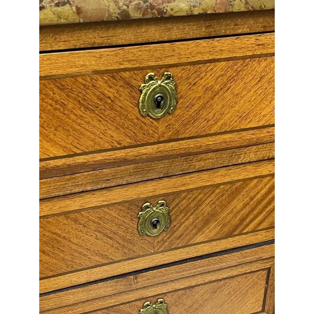 French Louis XVI Style Marble and Bronze Semainier Chests, Set of 2 For Sale - Image 10 of 11