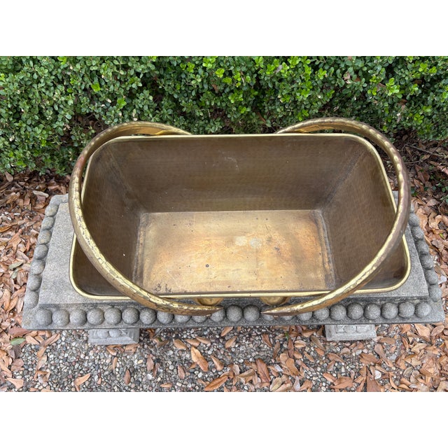 Mid-Century Modern 1960s Hollywood Regency Brass Basket For Sale - Image 3 of 10