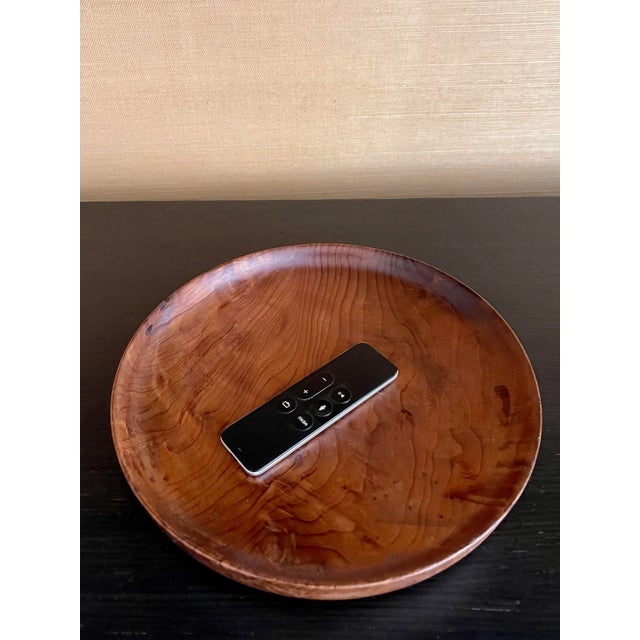 Wood Vintage Hand-Turned Solid Walnut Plate by Mystic Wood For Sale - Image 7 of 9