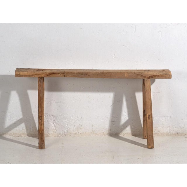Small Antique Wooden Bench For Sale - Image 6 of 9