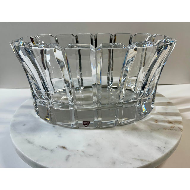 Orrefors Gunnar Cyrén for Orrefors “Stenhammar” Large Cut Crystal Oval Bowl, Sweden For Sale - Image 4 of 10
