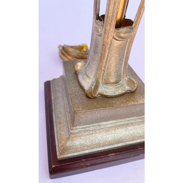 Vintage Roger Abbey Art Deco Wood Globe & Figural Table Lamp For Sale - Image 9 of 11