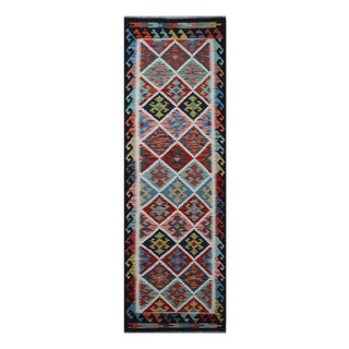 Afghan Handwoven Kilim Rug in Wool For Sale
