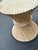 Beautiful McGuire styled white washed pedestal table. Classic coastal sheaf of wheat with more rare twisted Reed detail....