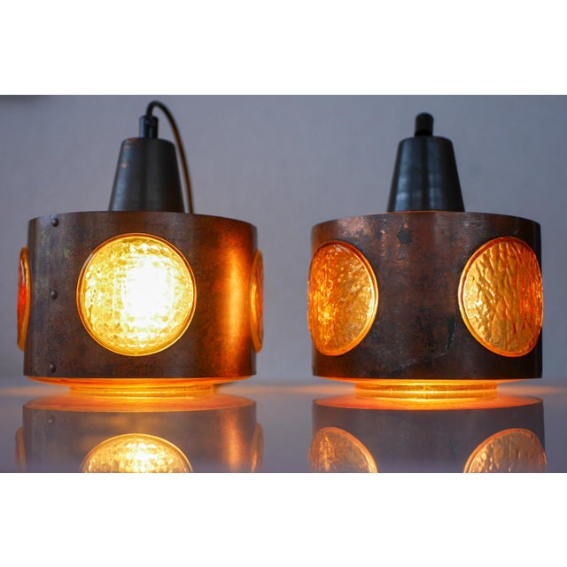 Brutalist Copper and Glass Pendant Lamps by Nanny Still for Raak Amsterdam, 1960s, Set of 2 For Sale - Image 14 of 15