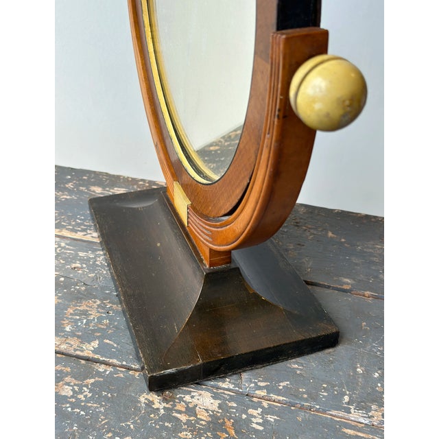 Vintage Art Deco Mutli-Tone Wood Tabletop Vanity Mirror, Circa 1930s-40s For Sale - Image 15 of 17