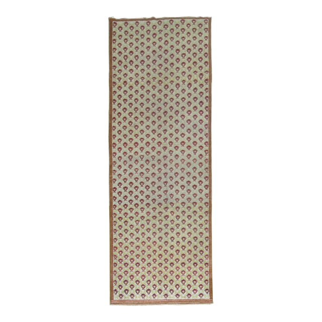Vintage Turkish Floral Runner - 3'5" x 10'5" For Sale