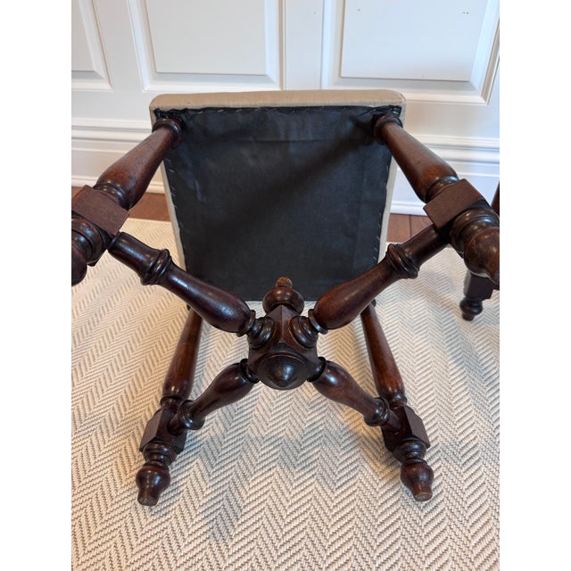 Pair of Antique 19th Century English Upholstered Foot Stools For Sale In New York - Image 6 of 15