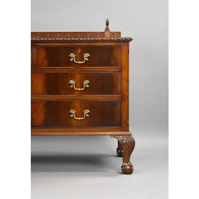 Wood Edwardian Flame Mahogany Chest of Drawers, 1910s For Sale - Image 7 of 9