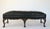 Antique English Georgian Style Hand-Carved Low Bench With Black Leather Upholstery For Sale - Image 4 of 17