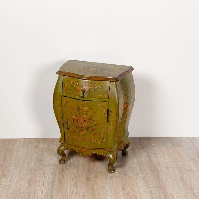 Wood Venetian Painted Bedside Cabinet, Circa 1900 For Sale - Image 7 of 7