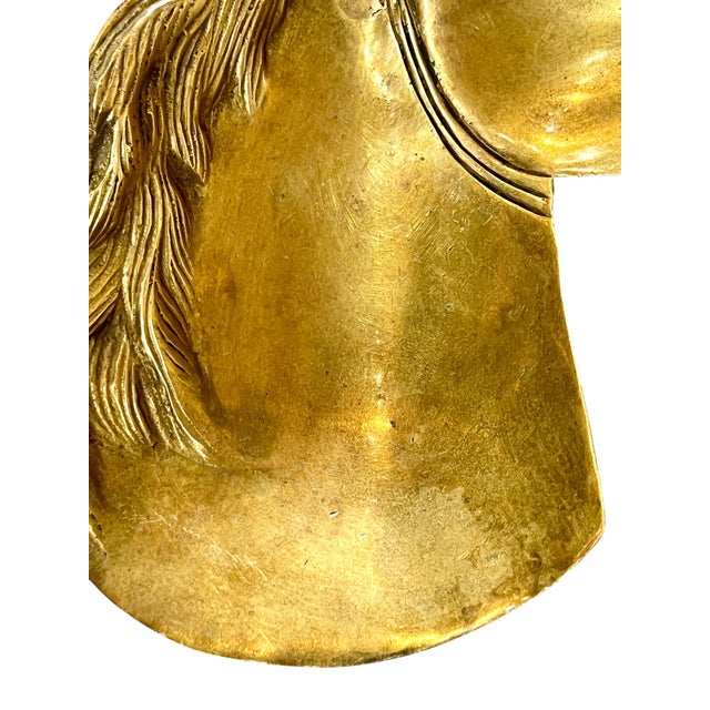Brass Vintage English Brass Horse Head Form Dish Ashtray For Sale - Image 8 of 10