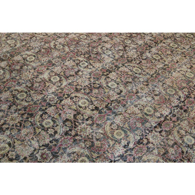 Allover Antique Persian Malayer Designed Wool Rug in Brown For Sale - Image 11 of 11