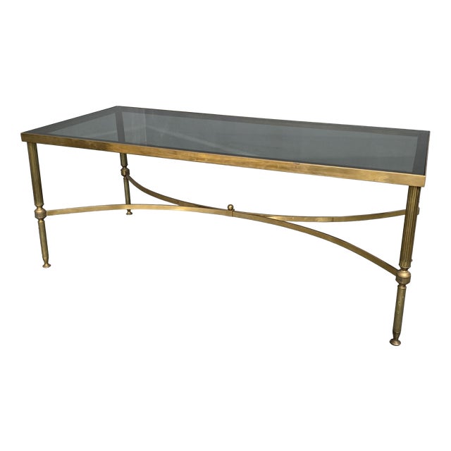 French Brass Coffee Table from Jansen Maison, 1930 For Sale