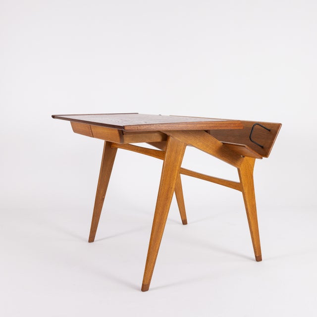 Vintage Desk in Oak by Marcel Gascoin, 1940s For Sale - Image 4 of 13