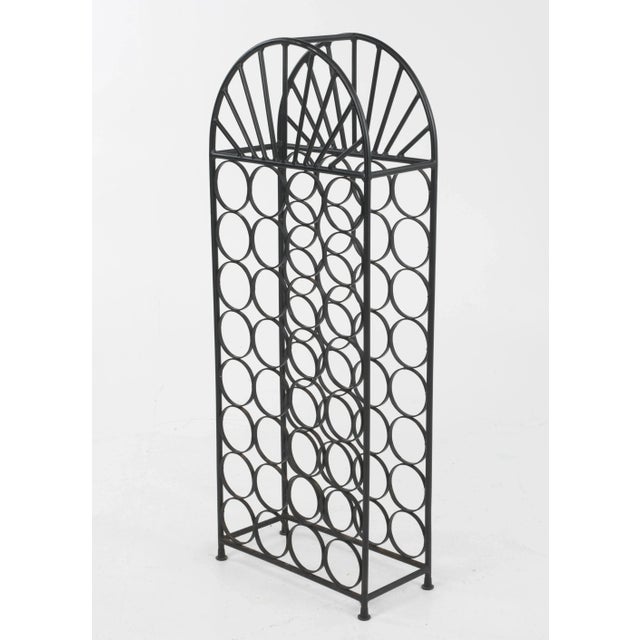 1970s Domed 32 Bottle Iron Wine Rack Attributed to Arthur Umanoff Shaver Howard Unmarked For Sale - Image 5 of 13