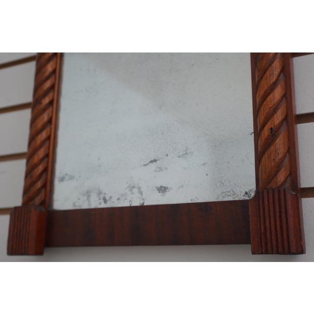 19th Century Antique 19th Century Reverse Painted Mahogany Wall Mirror For Sale - Image 5 of 10