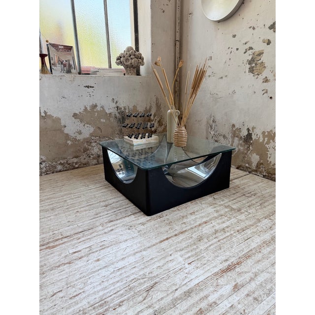 Coffee Table with Molded Base and Chrome, 1970s For Sale - Image 9 of 18