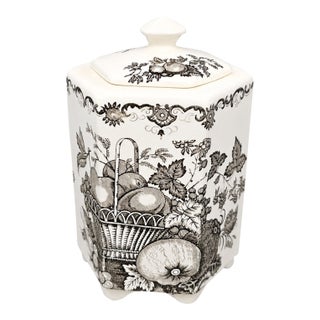 Vintage MCM Mason's Ironstone Floral Lidded Ginger Jar For Sale