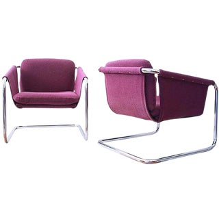 1980s Postmodern Cantilevered Chairs - A Pair For Sale