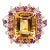 5.31 Carat Citrine Sapphire Diamond Yellow Gold Engagement Ring Size 7 For Sale