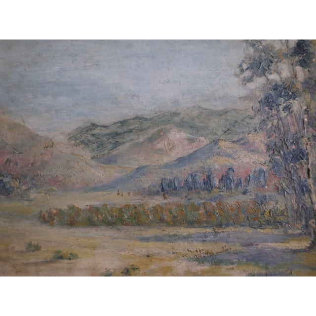 Vintage Oil Landscape Painting For Sale - Image 4 of 9