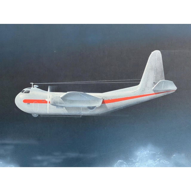 Illustration World War 2 Original Oil Painting, Budd Rb - 1 Conestoga Cargo Airplane, United States Navy Rare Artifact - Circa 1942 For Sale - Image 3 of 9