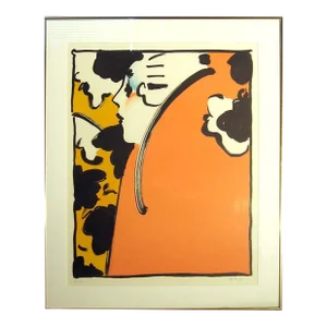 Peter Max "Peach Lady" Signed Numbered Art Serigraph Framed Pop Art