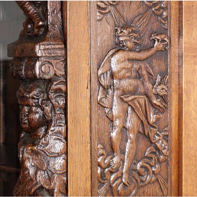 16th-Century Ligurian Carved Oak & Chestnut Credenza For Sale - Image 6 of 10