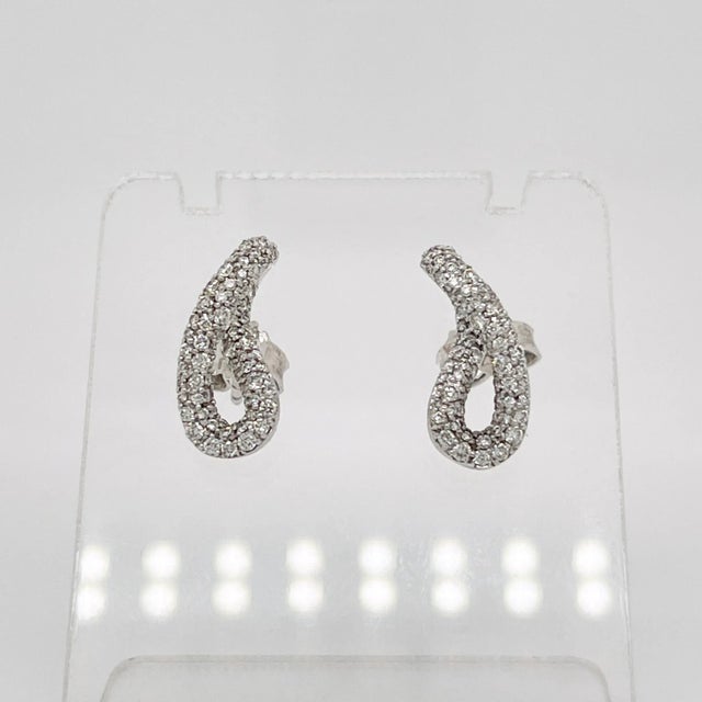 Vintage Georg Jensen Diamond & Sterling Silver Infinity Earrings - 2 Pieces For Sale - Image 12 of 12