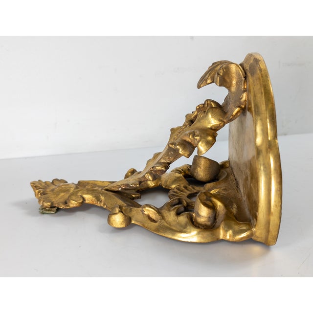 19th Century Italian Florentine Giltwood Wall Shelf in Baroque Taste For Sale In New York - Image 6 of 13