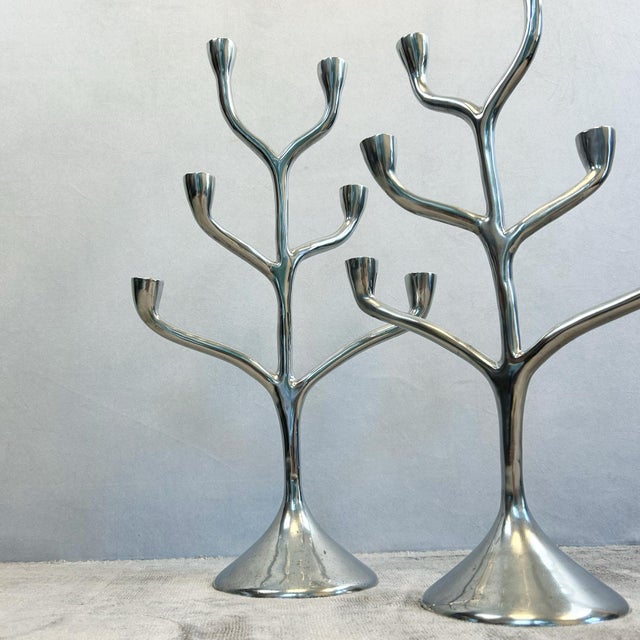 Mid-Century Modern Danish Modern Six Branch Candelabras, 1960s, Set of 2 For Sale - Image 3 of 12