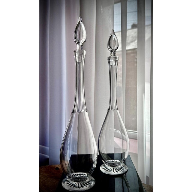Antique Clear Glass Teardrop Decanters, 1890s, Set of 2 For Sale - Image 11 of 16