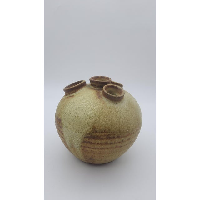 Mid 20th Century Studio Pottery Bud Vase With 4 Openings For Sale - Image 10 of 12