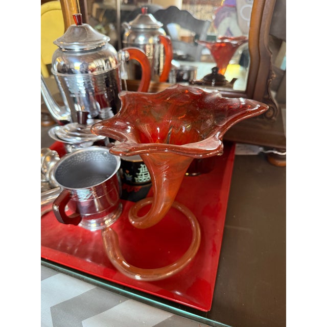 Vintage 1970''s Art Glass Tulip Swirl Vase For Sale In Portland, OR - Image 6 of 7