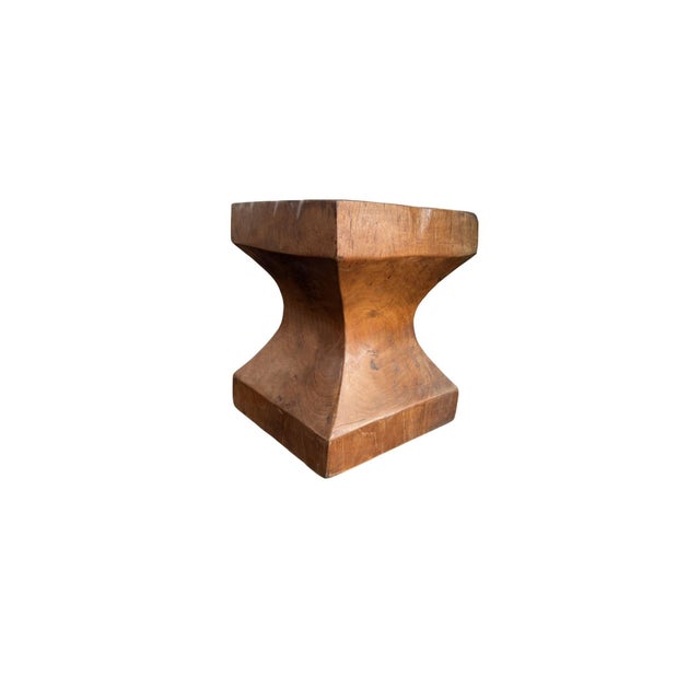 Contemporary Reclaimed Teak Wood Side Table or Pedestal Stunning Textures For Sale - Image 3 of 5
