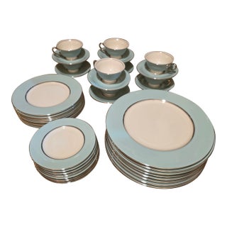 1950s Castleton Turquoise Pattern Serveware for Eight - 40 pcs For Sale