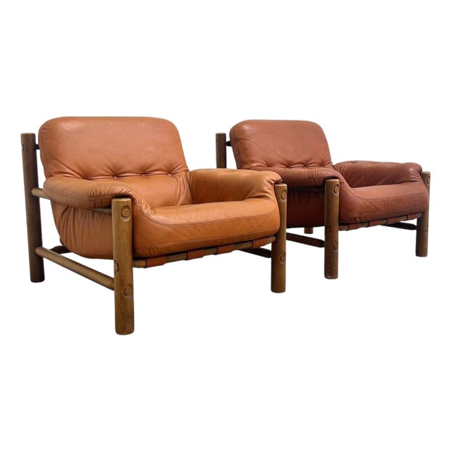 Vintage Brutalist Lounge Chairs, 1960s, Set of 2 For Sale