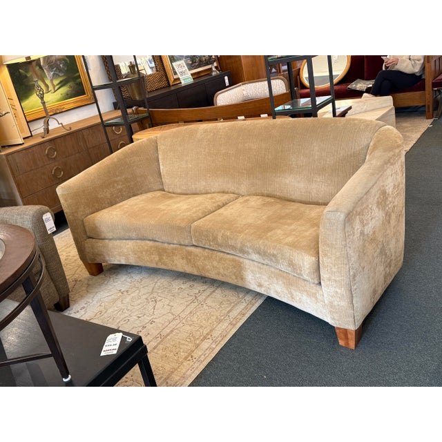 Textile Sunrise Home Barrel Arm Sofa For Sale - Image 7 of 12