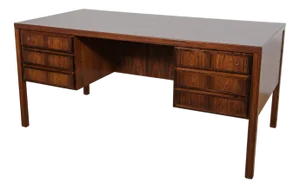Mid-Century Modern Model 77 Freestanding Desk in Teak from Omann Jun, 1960s