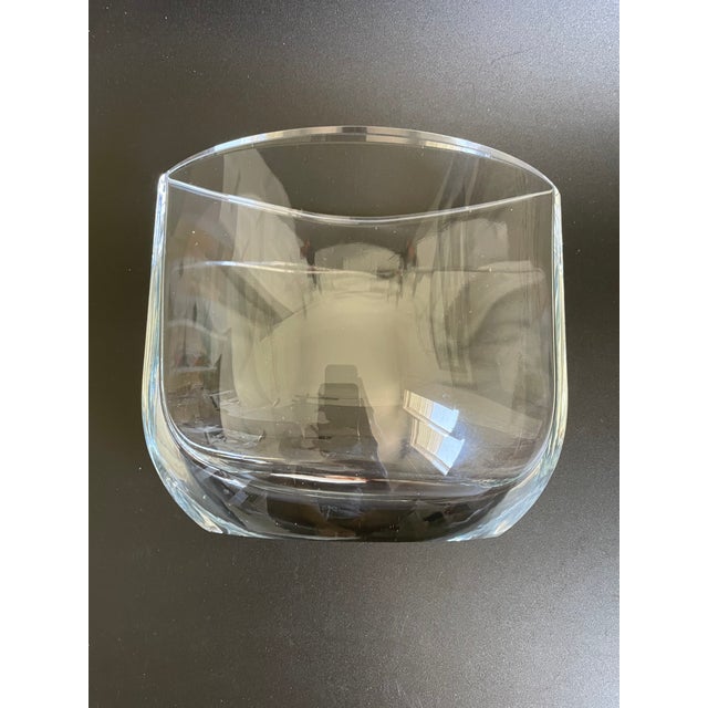 Glass Scandinavian Oval Crystal Vase For Sale - Image 7 of 10