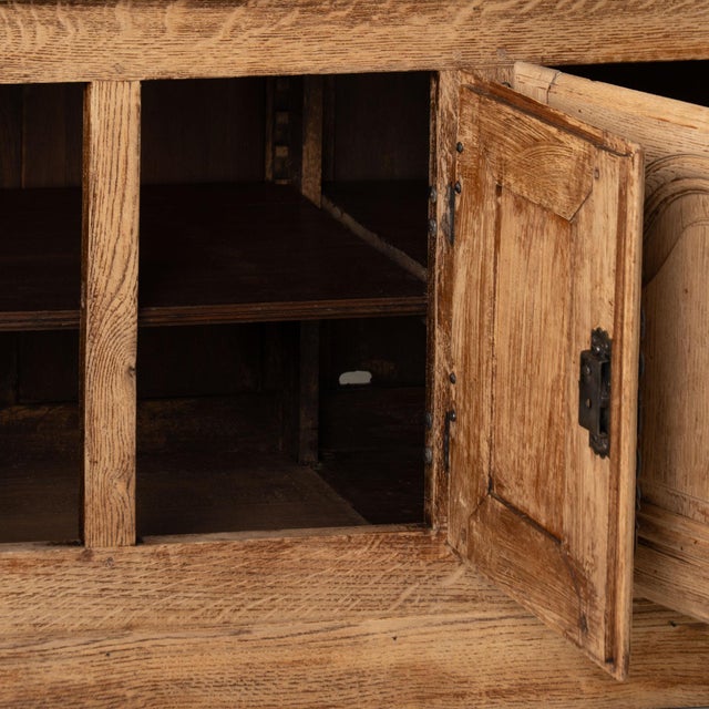 20th Century Bleached Oak Large French Bookcase Display Cabinet For Sale - Image 14 of 15