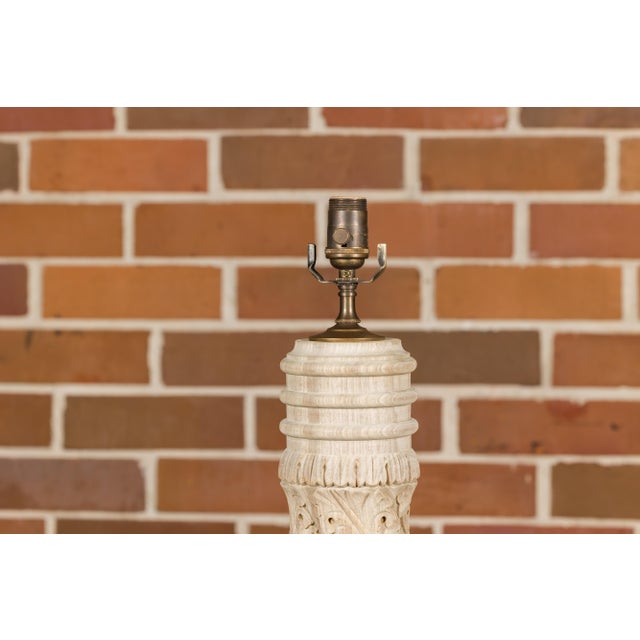 19th Century English Carved Wooden Fragments Made into US-Wired Table Lamps - a Pair For Sale - Image 11 of 12