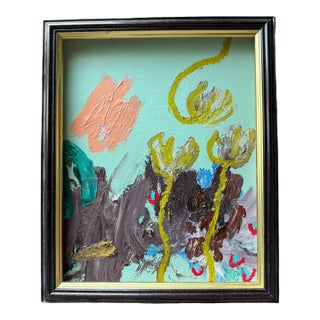 2024 Ak Hardeman Original Abstract Painting in Vintage Frame For Sale
