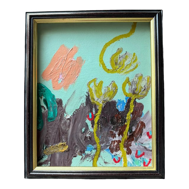 2024 Ak Hardeman Original Abstract Painting in Vintage Frame For Sale