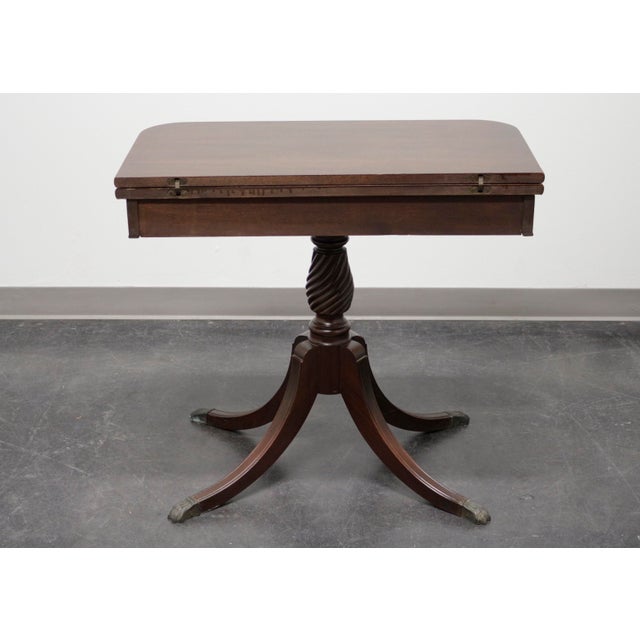 Brandt Sheraton Style Mahogany Swivel FlipTop Game Table / Console Chairish