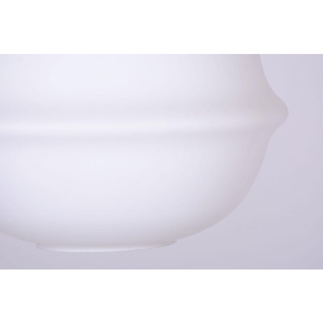 Mid-Century Modern Mid-Century Modern Pendant Light in Brass and Opaline Glass from Kamenický Šenov, 1960s For Sale - Image 3 of 7